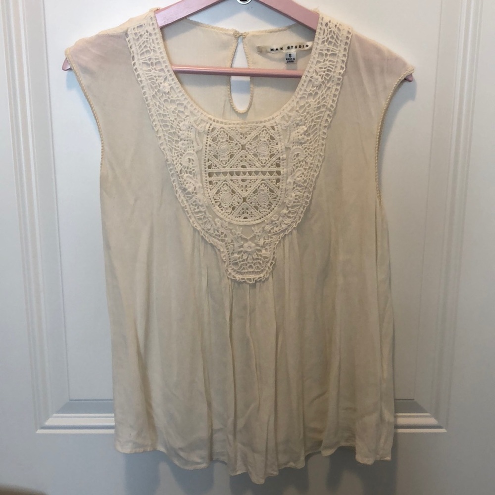 Boho cap sleeve blouse ivory colored